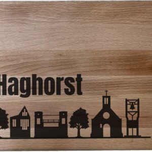 Borrelplank met skyline gravure - Haghorst
