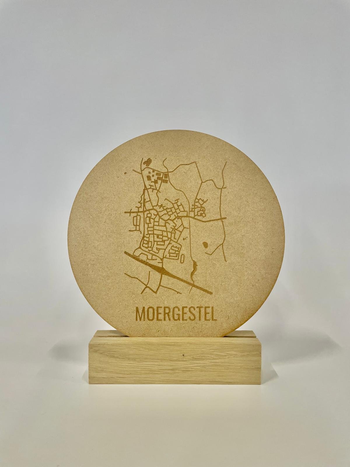 Houten cirkel "citymap"